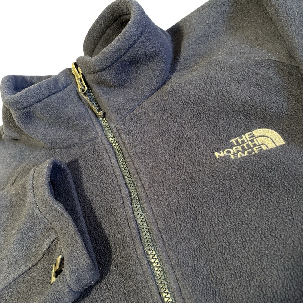 Vintage‎ Y2K North Face Fleece Jacket Mens Navy L Full Zip Raglan Sleeve